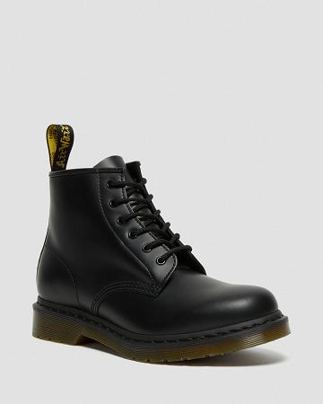 Dr Martens 101 Smooth Leren Enkellaars Heren Zwart | NL 38QMA